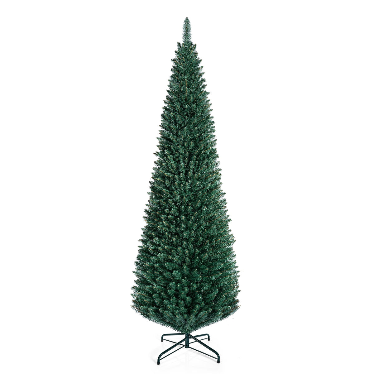 Costway 5Ft PVC Artificial Pencil Christmas Tree Slim Stand Green