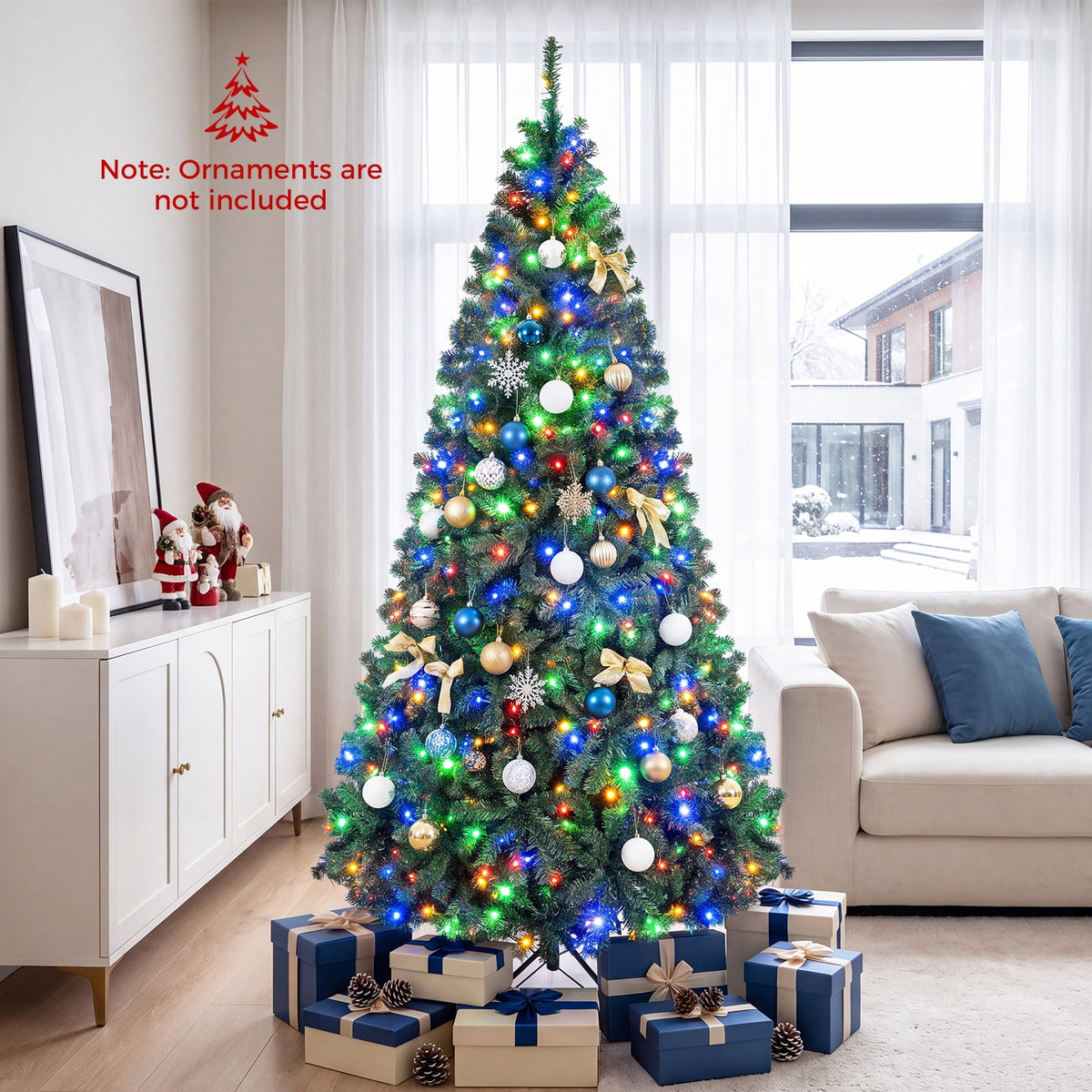 Costway 4Ft Pre-Lit Artificial Christmas Tree Hinged 100 LED Lights