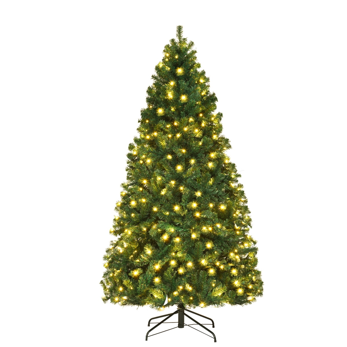 Costway 7.5Ft Pre-Lit Hinged PVC Christmas Tree 400 LED Lights