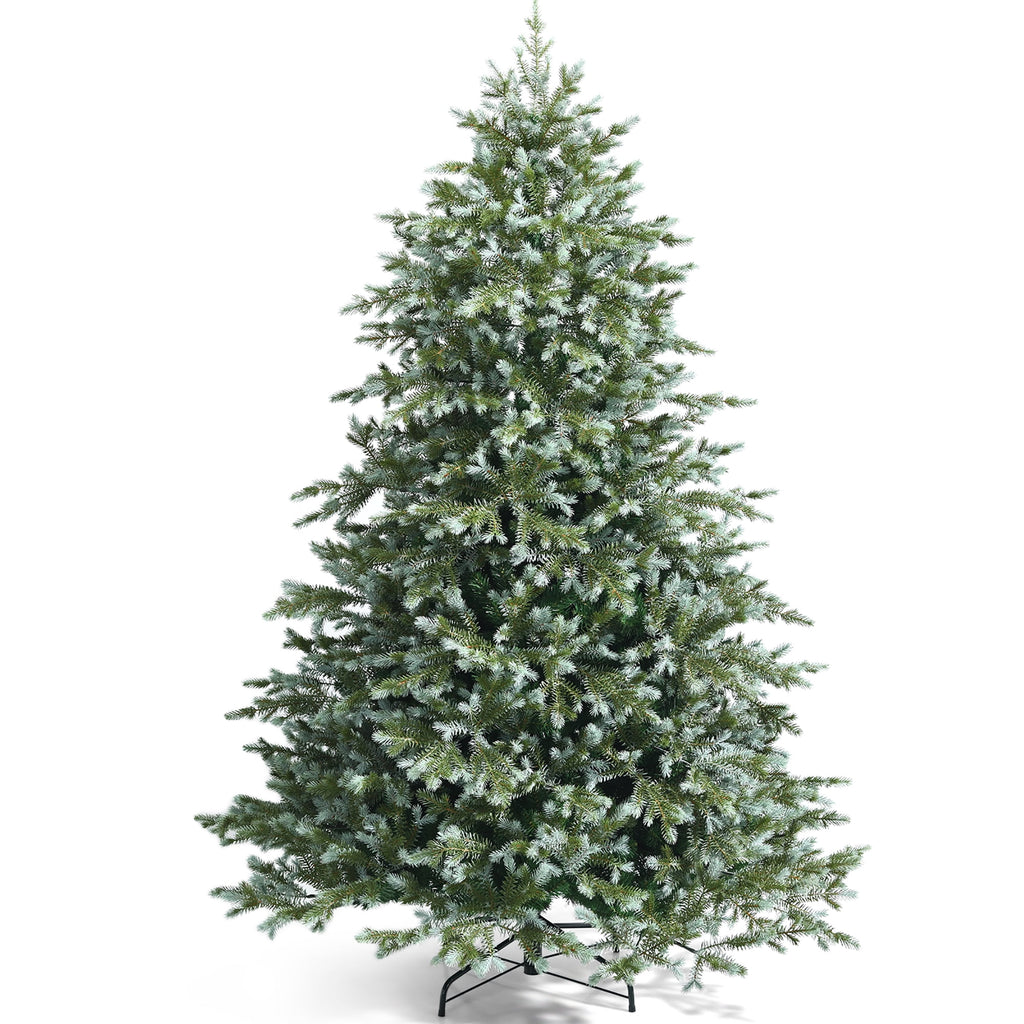 Costway 7ft Artificial Christmas Spruce Hinged Tree w/ 1260 Mixed PE & PVC Tips