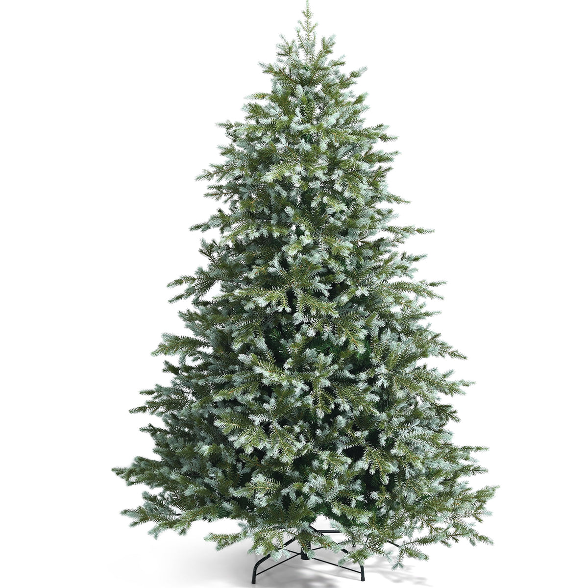 Costway 8ft Hinged Artificial Christmas Spruce Tree w/ 1658 Mixed PE & PVC Tips