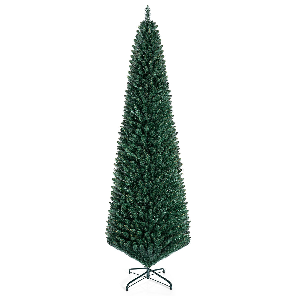 Costway 5Ft PVC Artificial Pencil Christmas Tree Slim Stand Green