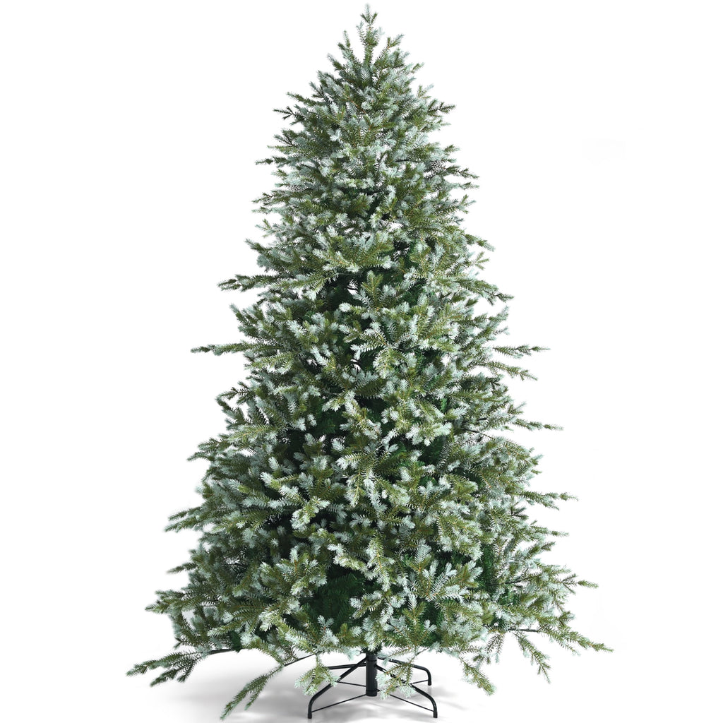 Costway 8ft Hinged Artificial Christmas Spruce Tree w/ 1658 Mixed PE & PVC Tips