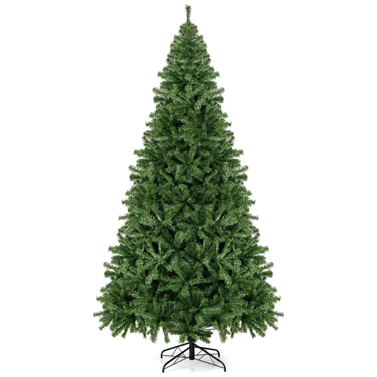 Costway 9FT PVC Christmas Tree 2132 Tips Hinged Solid Metal Legs