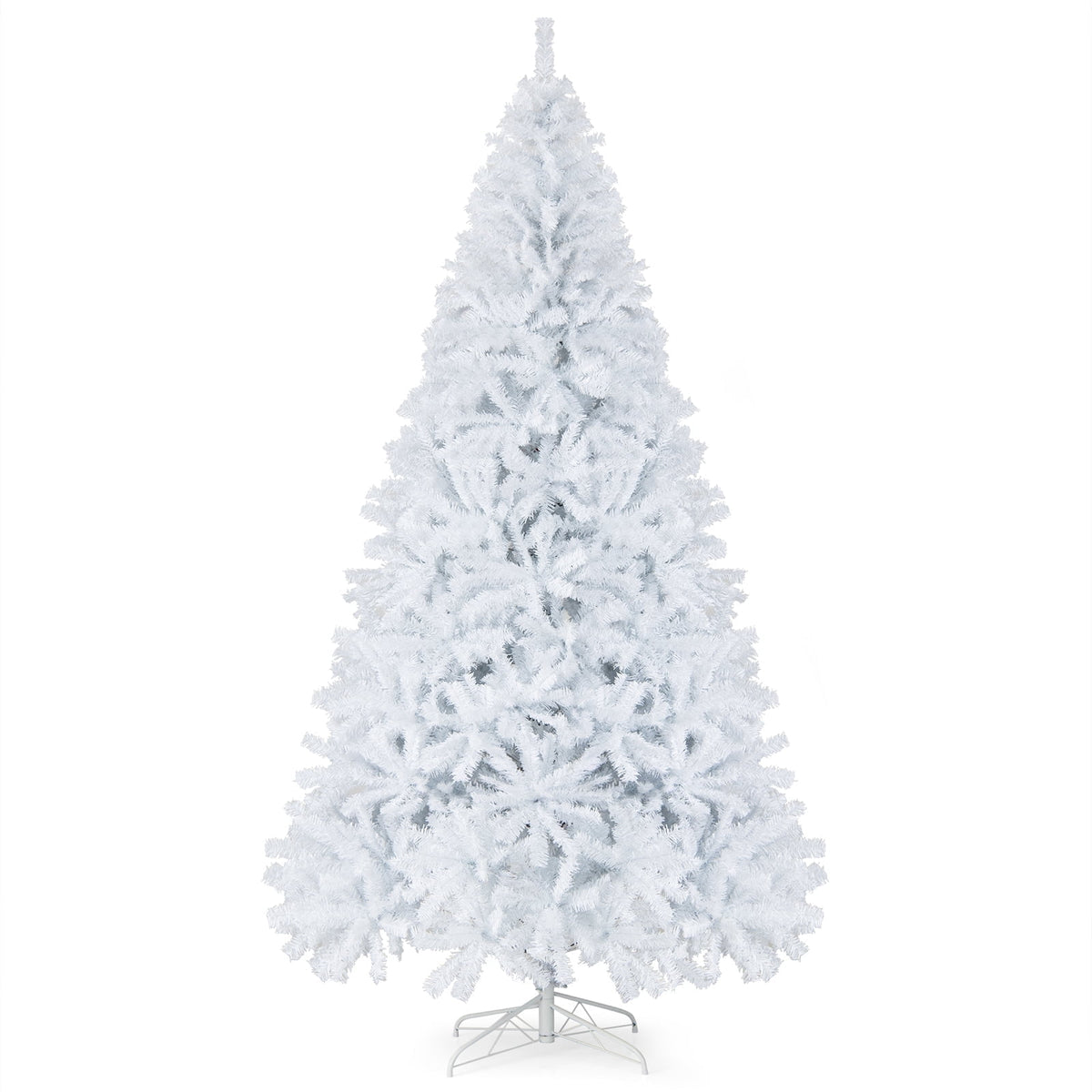 Costway 6 FT Unlit Christmas Tree Hinged with 1000 Branch Tips White