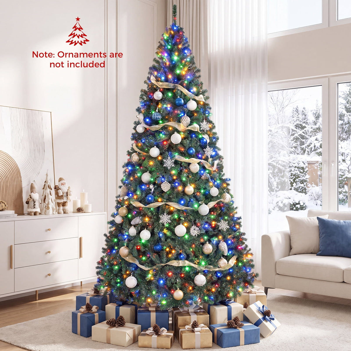 Costway 4Ft Pre-Lit Artificial Christmas Tree Hinged 100 LED Lights