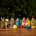 Cute Colorful Ceramic Tabletop Nativity Set of 8