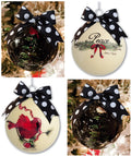 Cypress Home Glass Peaceful Christmas Ornaments, Set of 4