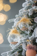D3.9" Christmas Ball Ornaments, Glass Decorative Hanging Ball Christmas Tree Ornaments for Holiday Party Decorations, Set of 6