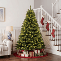 DAYBETTER 6ft Christmas Tree Artificial, Pre-lit with 250 LED Warm White Lights, 800 Branch Tips, Foldable Sturdy Metal Stand for Festival Home, Office Decor, Indoor and Outdoor