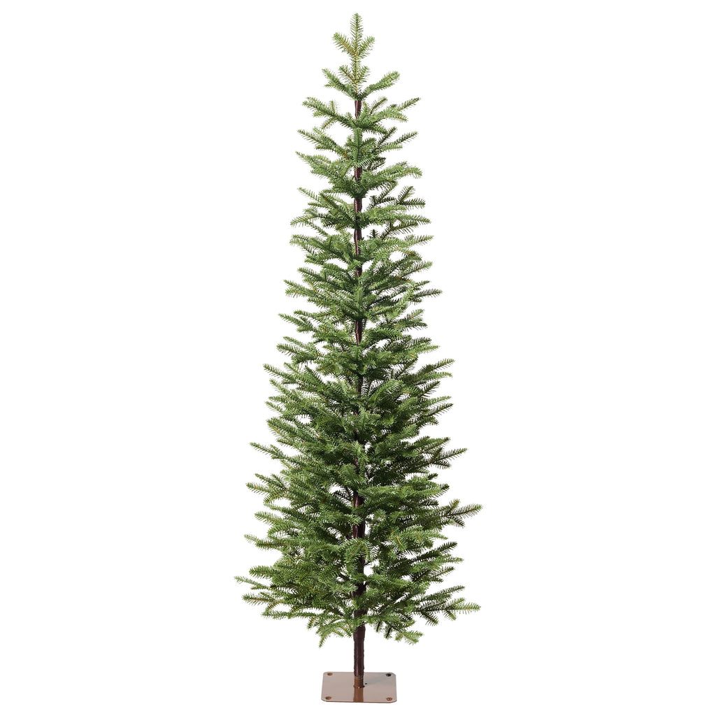DR.Planzen 5ft Pencil Christmas Tree, 1104 Tips PE Realistic Unlit Artificial Slim Christmas Tree with Metal Stand - Holiday Indoor Decoration for Apartment Entryway Corner Office