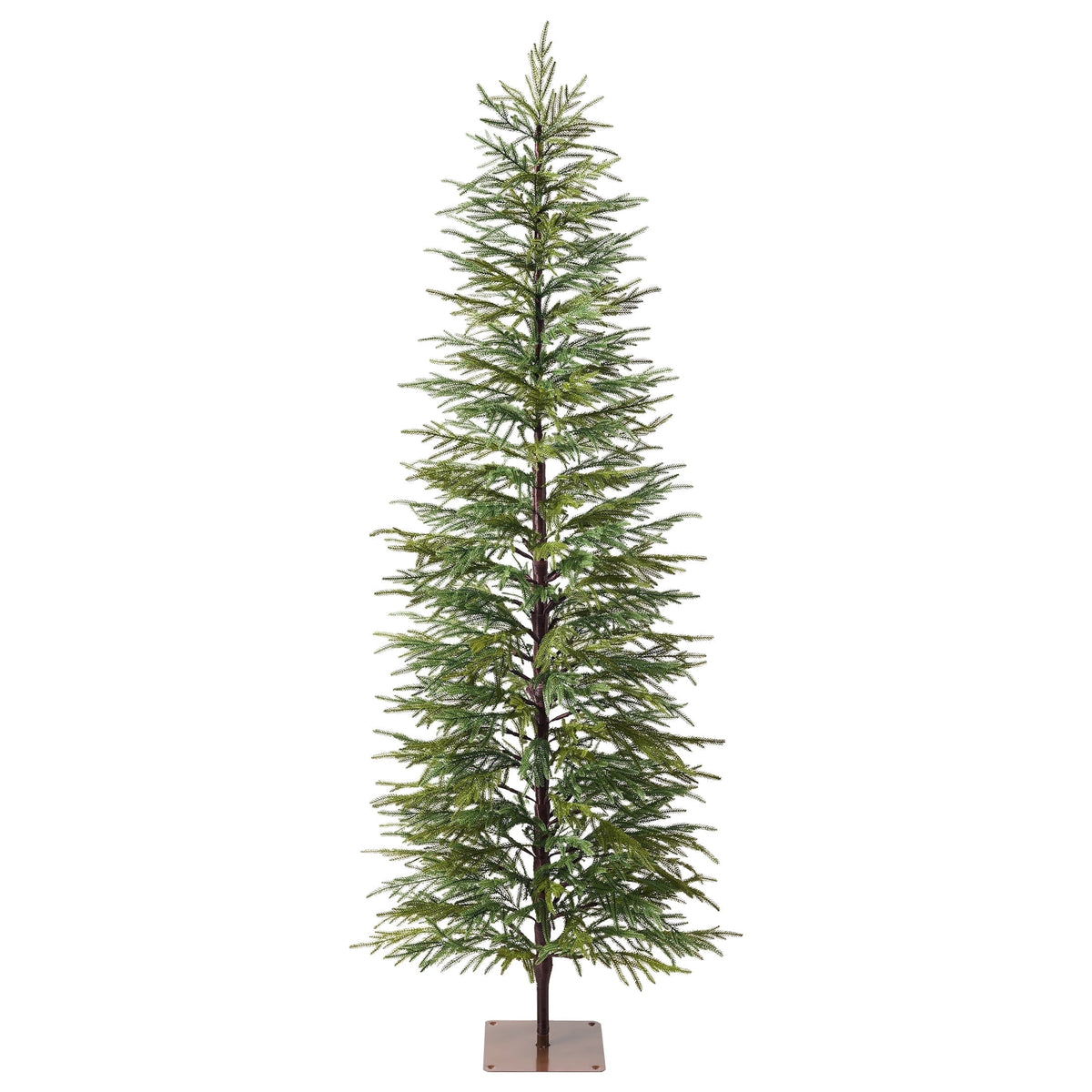 DR.Planzen 6' Green Cypress Artificial Christmas Tree, Pencil Xmas Tree with Foldable Metal Stand, Easy Assembly Indoor Large Room Holiday Decor