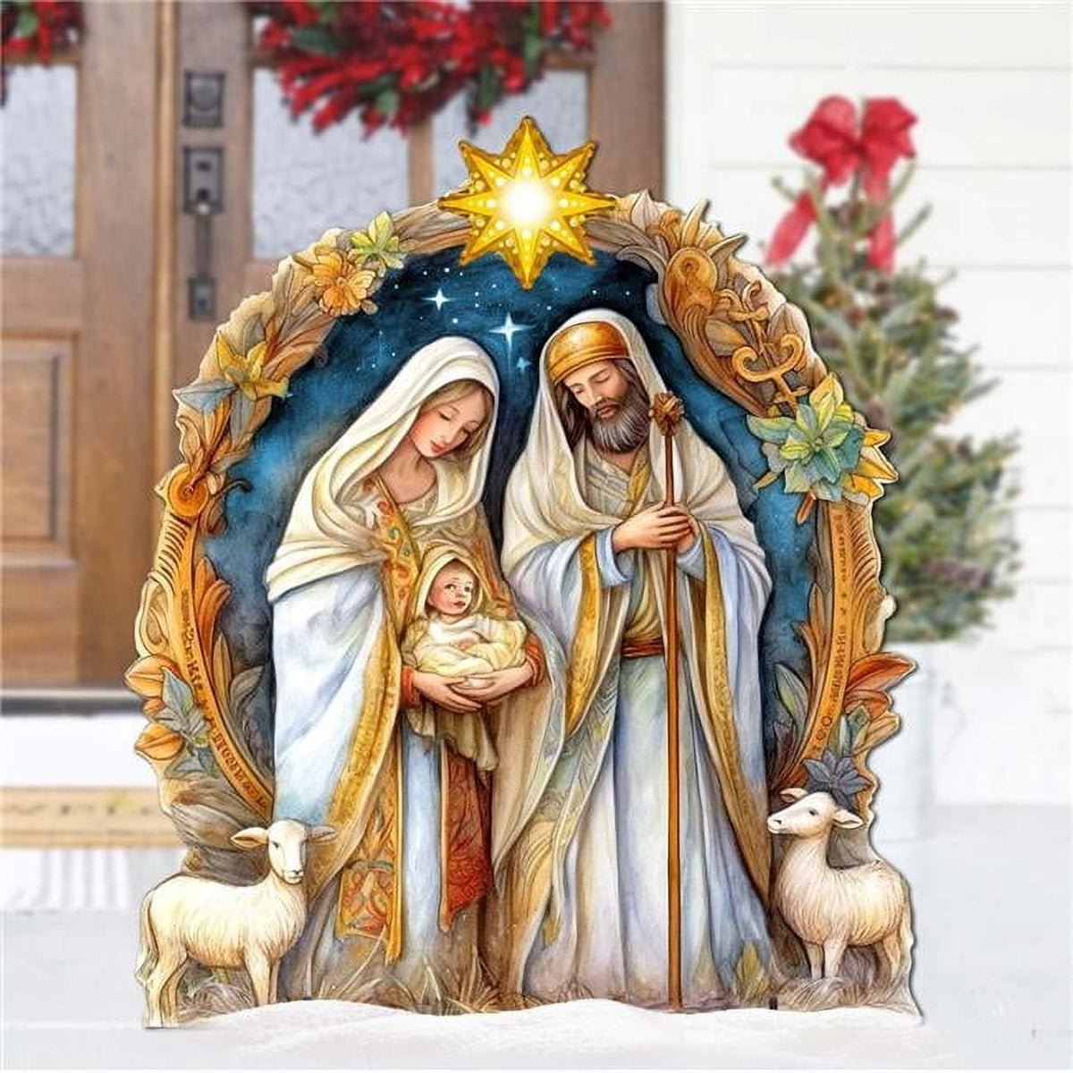 Designocracy 8611074F 32 x 28 in. Nostalgic Nativity Scene Outdoor Holiday Decor