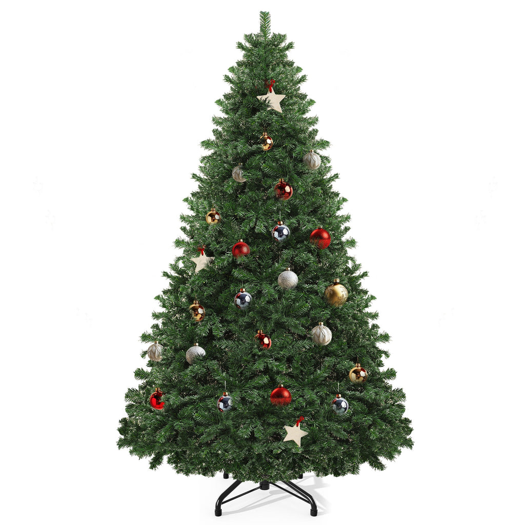 Dextrus 6ft Artificial Christmas Tree, Spruce Holiday Christmas Pine Tree with 880 Branch Tips & Metal Hinges, for Home, Office and Party Decor, Green