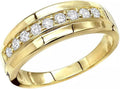 Divine_creation 2.12 Ct Round Cut White Diamond Wedding Engagement Thanksgiving Christmas Pinky Band Ring 14K Yellow Gold Plated 925 Sterling Silver For Men's -4.5