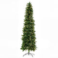 edx 6ft Pre-lit Pencil Christmas Tree, Green Artificial Spruce Slim Christmas Trees, With 250 LED Lights, 571 Branch Tips & Foldable Base, For Home, Office, Party Decoration