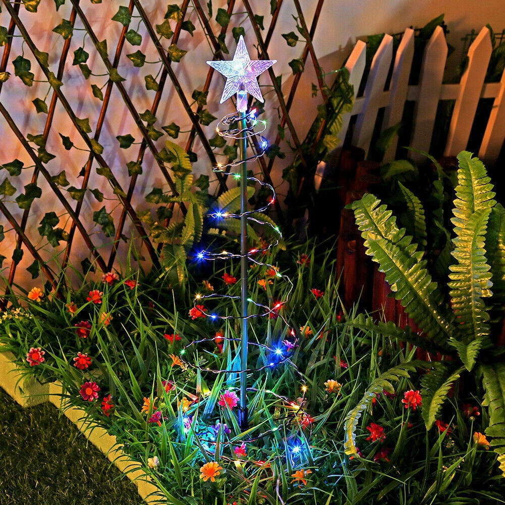 EROCK Christmas Tree Lights Solar 70 LED Lighted Tree Spiral Garden Pathway Decoration