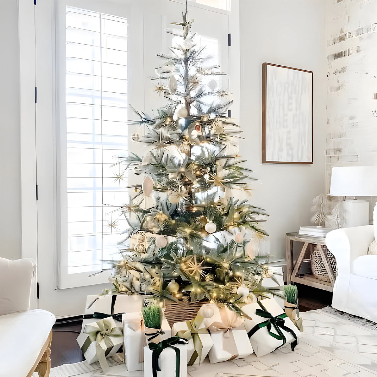 Fenbeli 7ft Unlit Aspen Fir Artificial Christmas Tree, Green
