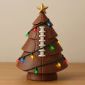 Football Theme Mini Christmas Trees with Lights, Tabletop Small Christmas Tree Ornaments Lighted, Xmas Tree with LED Lights for Desk Table Top Party Festival Sports Theme Decorations