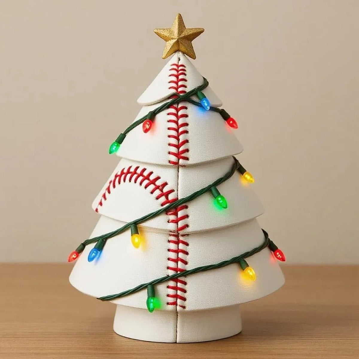 Football Theme Mini Christmas Trees with Lights, Tabletop Small Christmas Tree Ornaments Lighted, Xmas Tree with LED Lights for Desk Table Top Party Festival Sports Theme Decorations