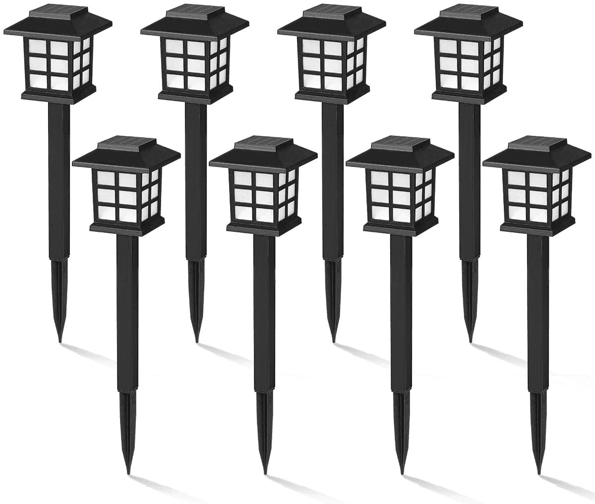 GIGALUMI Outdoor Solar Pathway Lights, 8 Pack, Automatic, LED, Weather Resistant