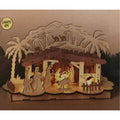 Gerson Company 12 Inch Battery Operated Lighted Wood Tabletop Nativity Scene