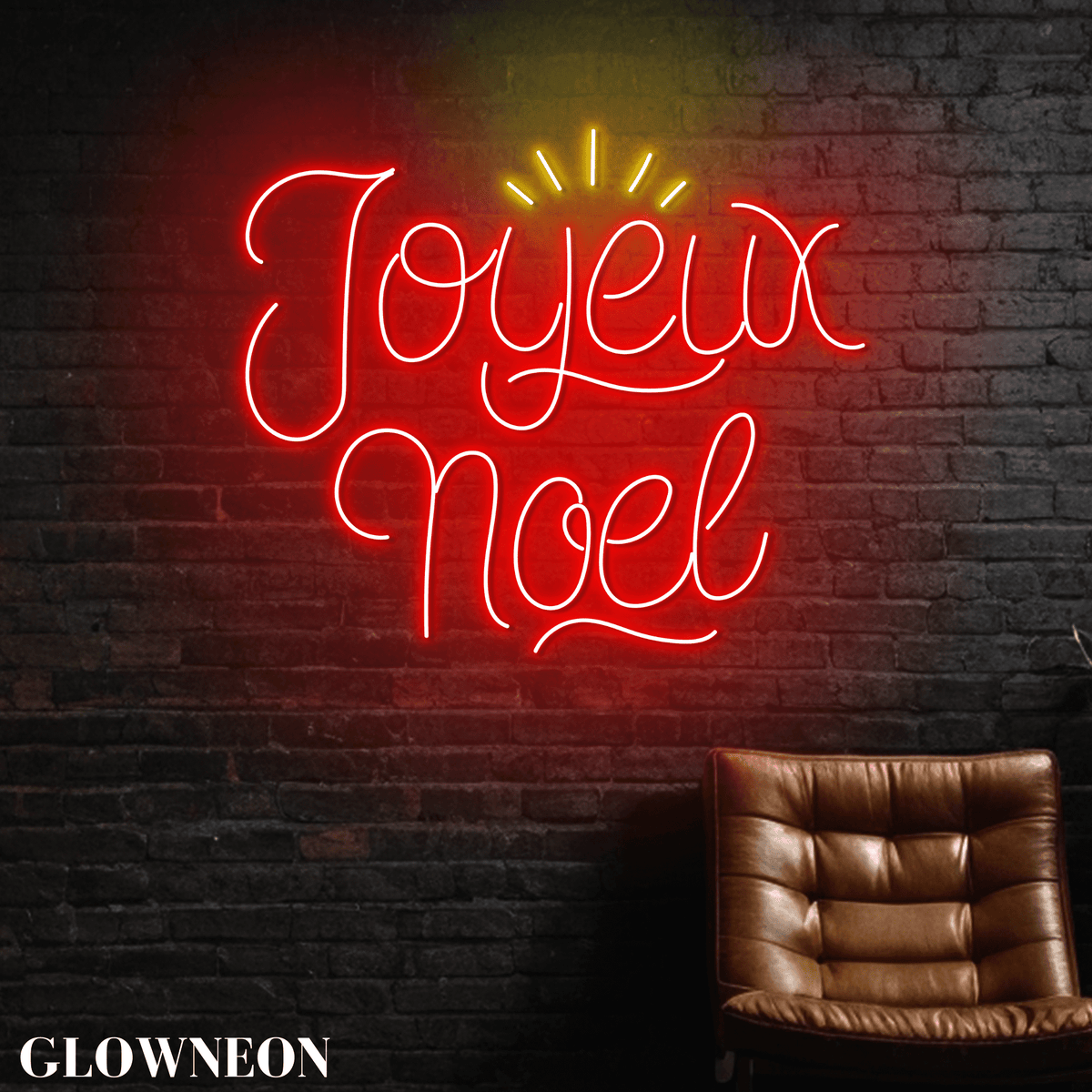 Glowneon Joyeux Noel Neon Wall Decor, Christmas Holy Night Wall Decor