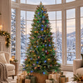 Goosiay 6FT Pre-Lit Artificial Christmas Tree, Slim Cypress Christmas Tree with Realistic Branches, 877 PE & PVC Tips and 250 Lights for Living Room, Office, Bedroom and Indoor Holiday Decor