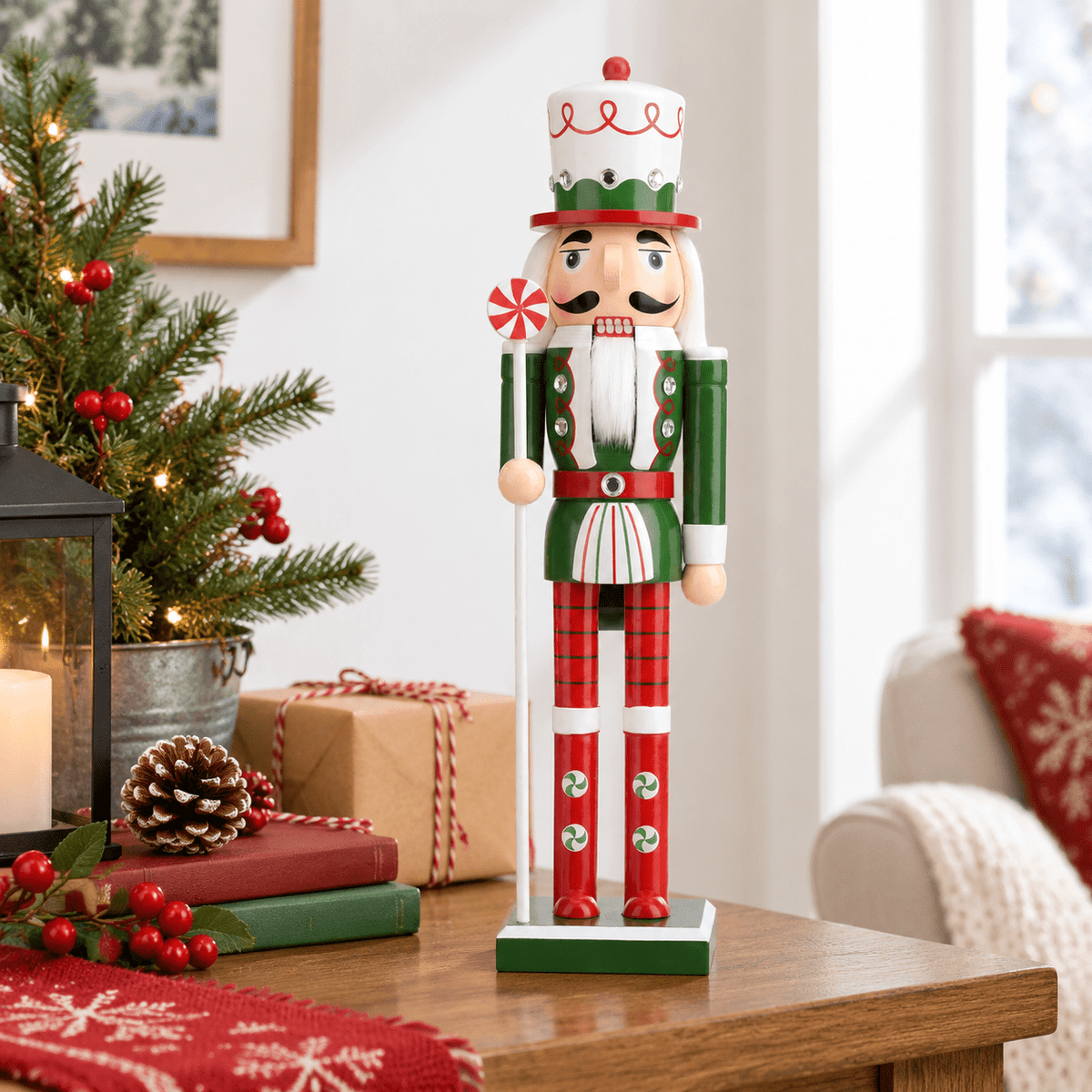 Red 15 Inch Christmas Soldier Nutcracker Figure Holiday Decor