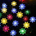 HESHENG Solar Lotus Flowers String Lights, Waterproof 40ft 100LEDs Lights Fairy Lights Outdoor 8 Modes Festival Lighting for Patio Yard Tree Wedding Party Christmas Decoration, Multicolor