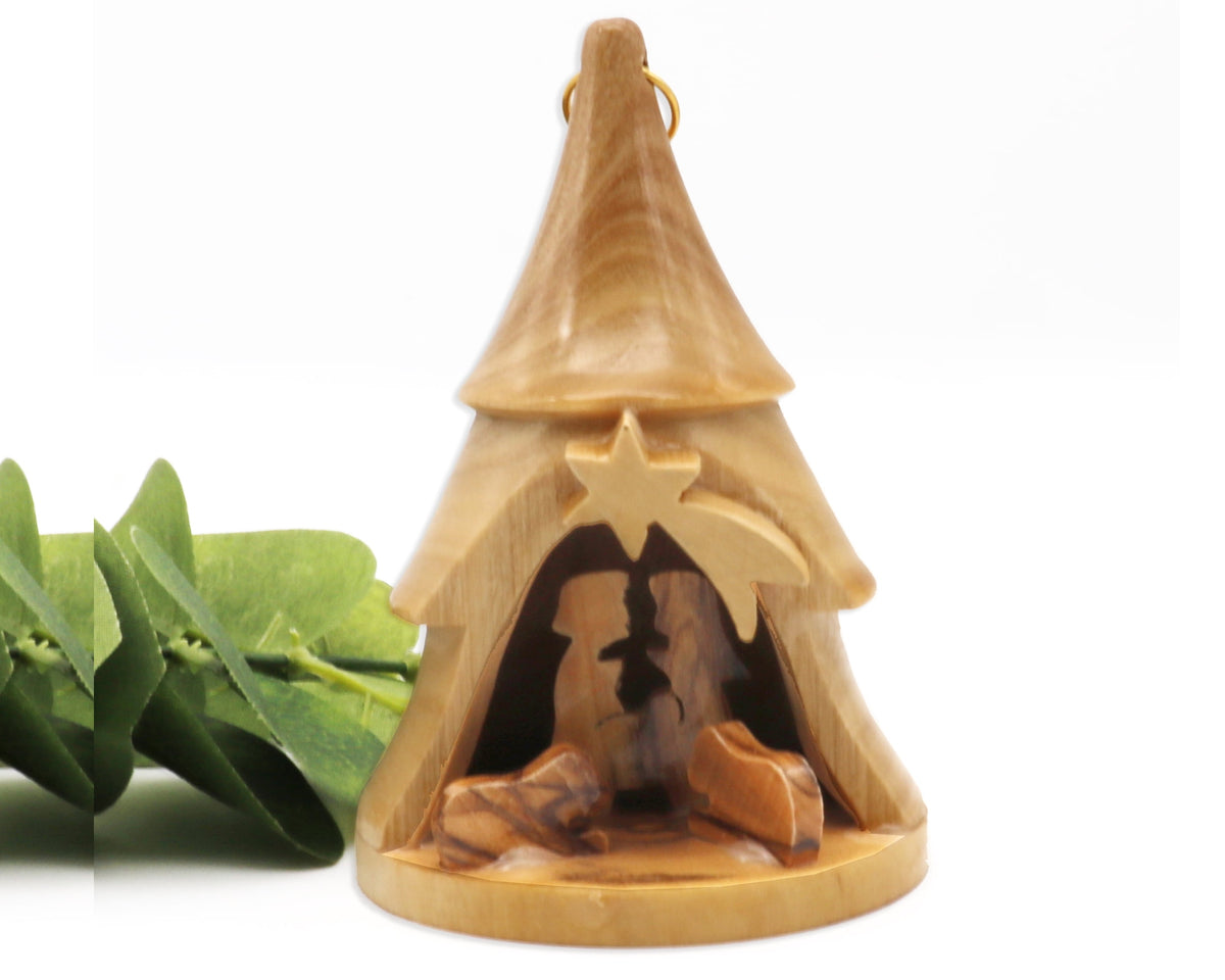 Handmade Wooden Nativity Scene From The Holy Land | Nativity Set For Christmas Decoration | Olive Wood Manger Scene Nativity Christmas Gift
