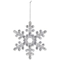 Hanging Acrylic Snowflake Christmas Ornaments - 7" - Clear - Set of 6