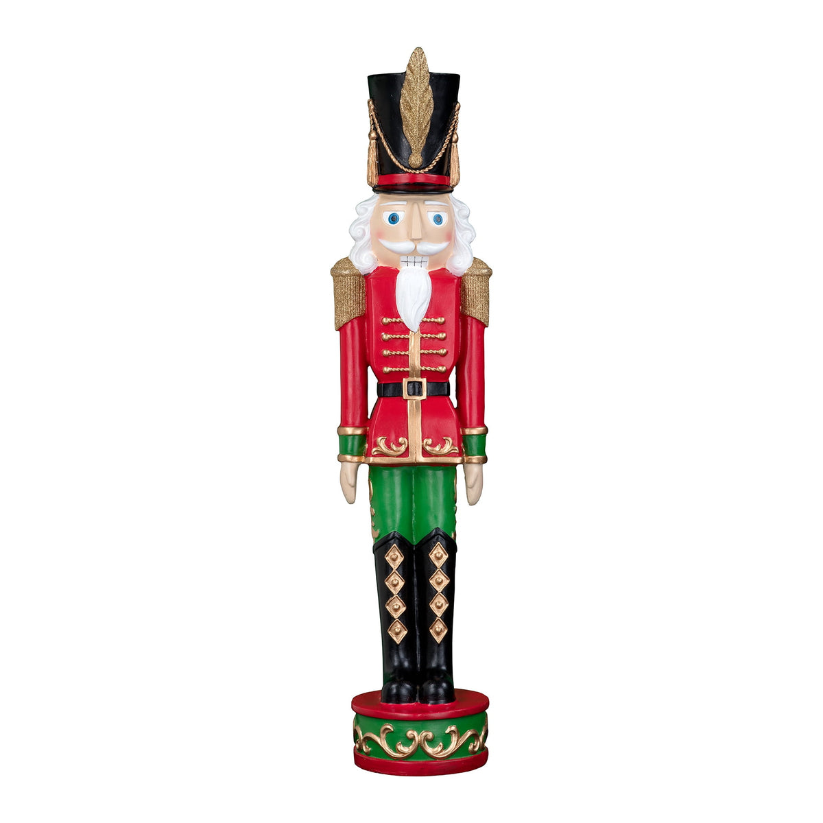 Haute Decor 37" Tall Classic Christmas Nutcracker - Red and Black - Heavy Resin Construction