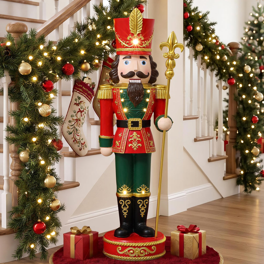 Haven Crest 3.7FT Traditional Nutcracker Soldier in Red with Lights