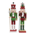 Home Indoor Occasional Decorative 15" Christmas Surprise Nutcracker, Set of 2