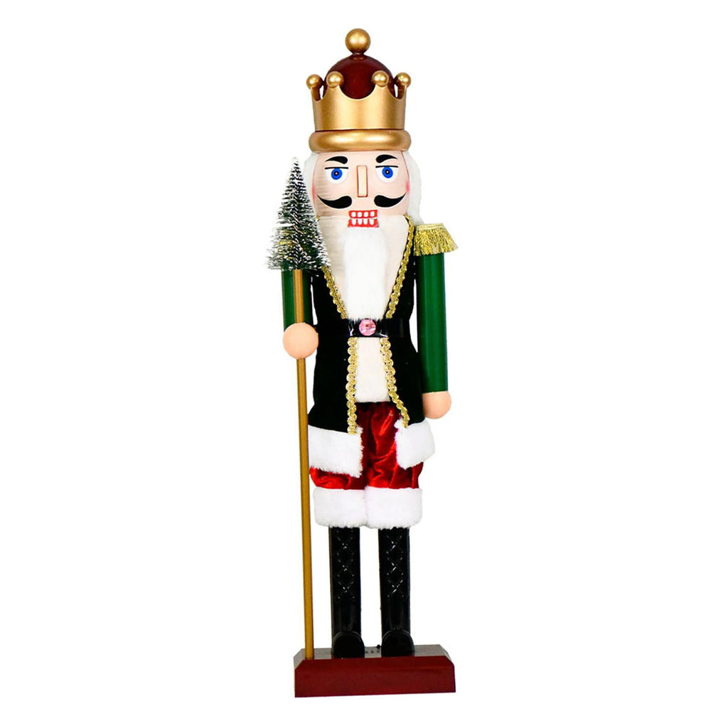 Home Nutcracker Figure Christmas Decoration with Light Music Plastic Craft for Shelves Tables Bedroom Holiday Decor