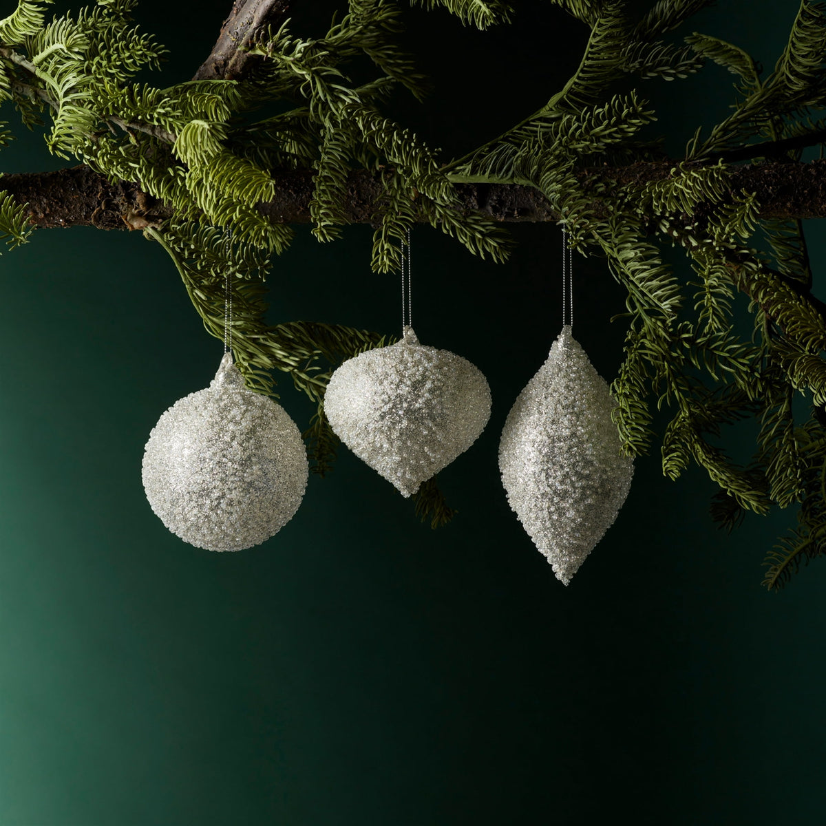 Home Seasonal Decorative Ornament (Set Of 6) 4.25"H, 5"H, 6.5"H Glass