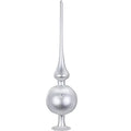 Inge Glas Sparkling Sky White Matte German Glass Christmas Tree Topper 13 Inch