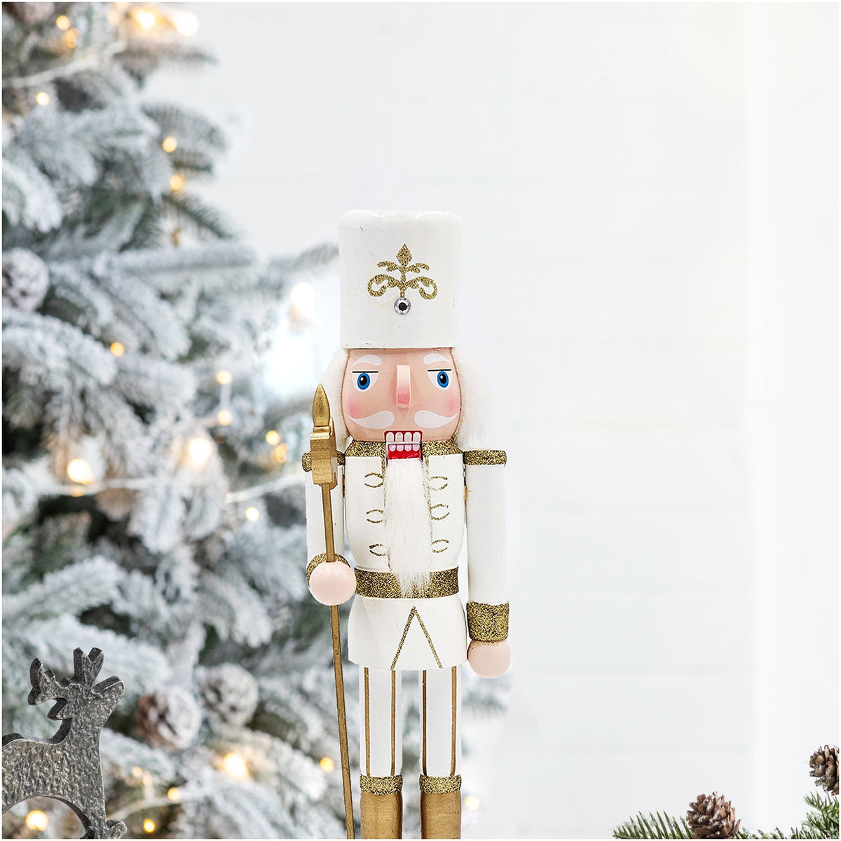 JERFIT Multicolor Pine Tabletop Nutcracker Soldier Christmas Decoration for Holiday Home Table Decor