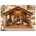 JacobsWoodDesigns Wood Nativity Stable Creche Decorative Collectible Large 1 Piece