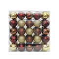 Jeco 50 Piece Shatterproof Plastic Christmas Ornament Set in Brown/ Gold/ Red