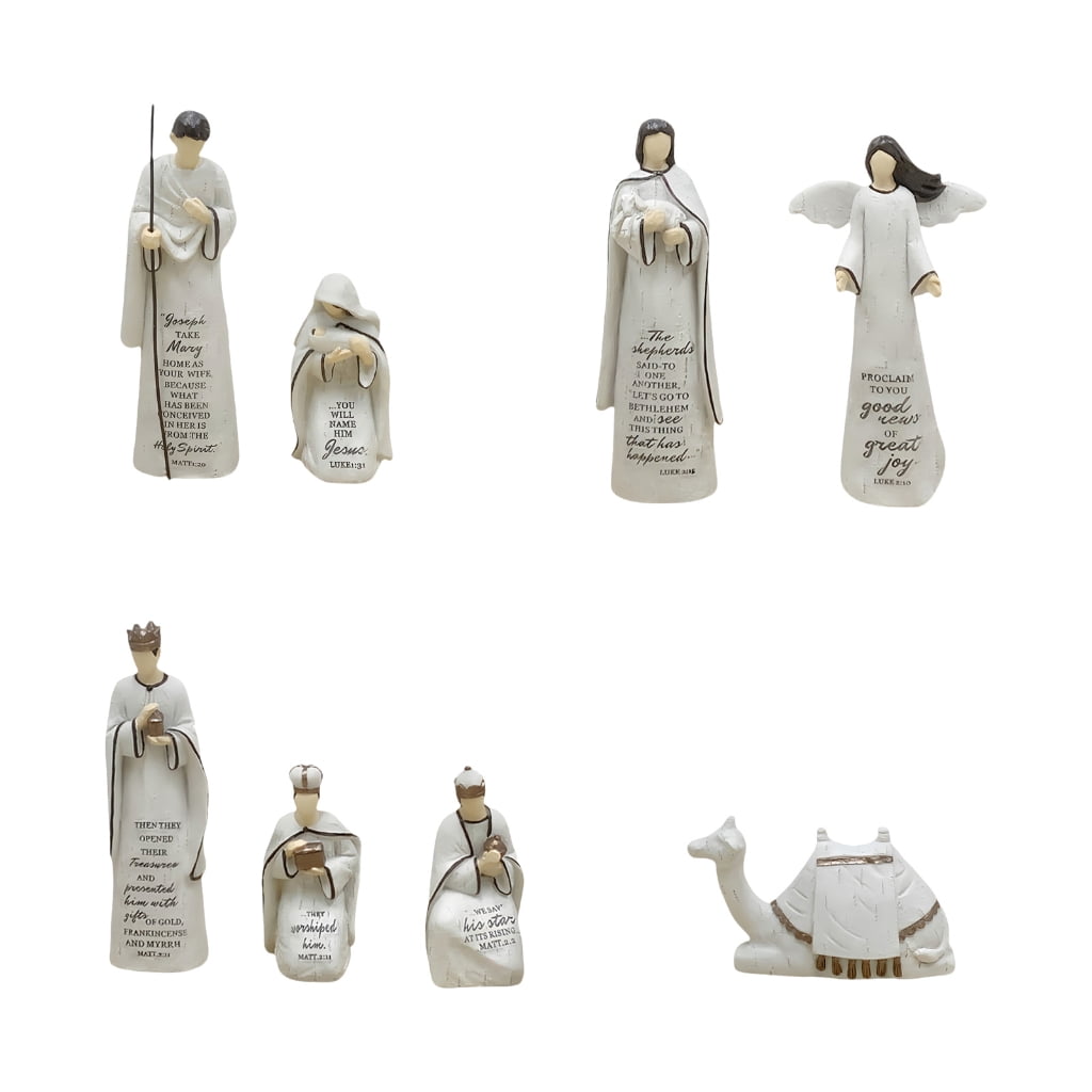 Jesscasday Baby Jesuses Holy Family Statue Miniature Christmas Nativity Scene Sculpture