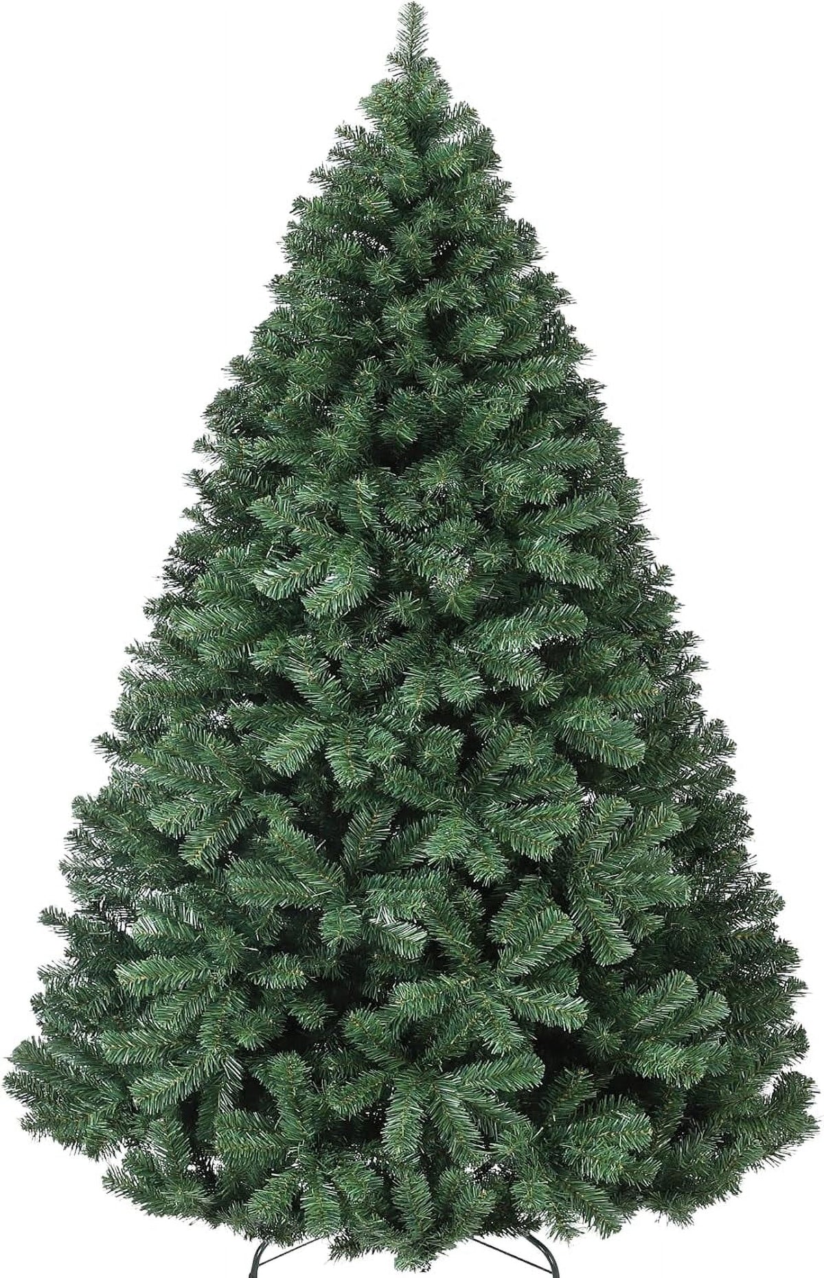 JoanKaren 7.5' Pre-Lit Green Artificial Christmas Tree,Metal Stand Full Xmas Tree with 600 Multicolor Lights