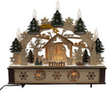 Kurt Adler 11-Inch Battery-Operated Light-Up Wooden Nativity Scene with Candles