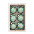 Kurt Adler 80MM Glass Teal and Blue Glass Ornaments, 6-Piece Box