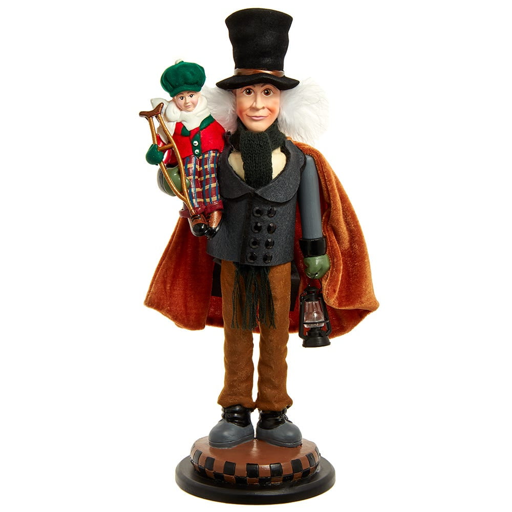 Kurt Adler Bob Cratchit and Tiny Tim Nutcracker Christmas Decoration, 17"