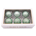Kurt Adler 80MM Silver and Pale Aqua Embellished Ball Ornaments, 6 Piece Set
