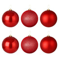 LAMPHOME 12PK 6" Shatterproof Christmas Ball Ornaments, Solid Red Festive Decor with Glossy & Matte Finishes, Xmas Tree Ornaments for Holiday Party Decoration