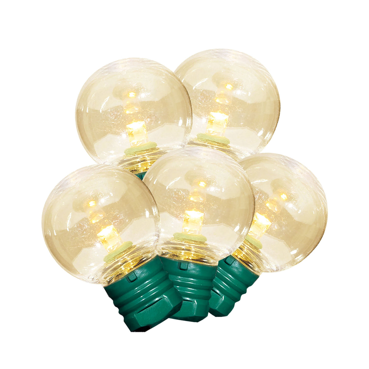 Indoor/Outdoor 100-Count LED Super Bright G30 Christmas String Lights, Warm White, Green Wire, 57', by Holiday Time