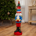 LED Lighted Nutcracker Soldier with Christmas Tree - 29" - Blue and Red